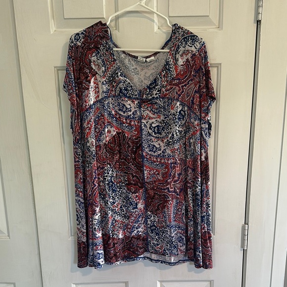 Artisan NY red and blue top size 2x women’s - Picture 1 of 4